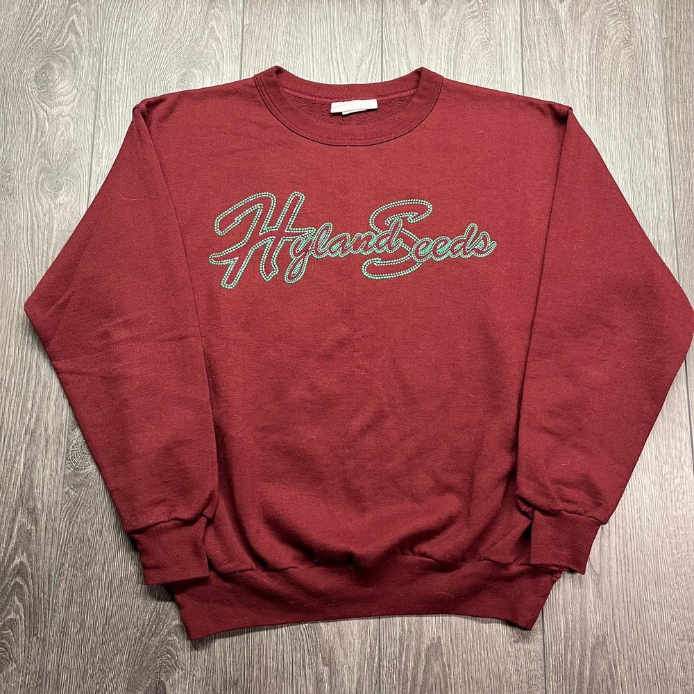 Vintage Hyland Seeds 1980s Puff Print Sweatshirt Red XL K Brand Farming